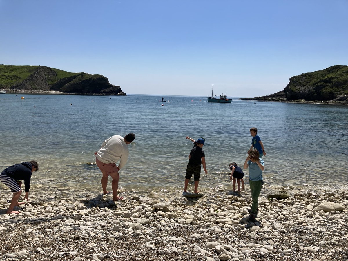CHTrips's tweet photo. Famous Fours go to Lulworth Cove! Picnic, paddle, perfect ice-creams and what a sky! And we even had a special visit from a seal! #yearfourresidential #foursgomadindorset! #cranfordschool #besttimes #friends4ever https://t.co/tSHVyHYFcx