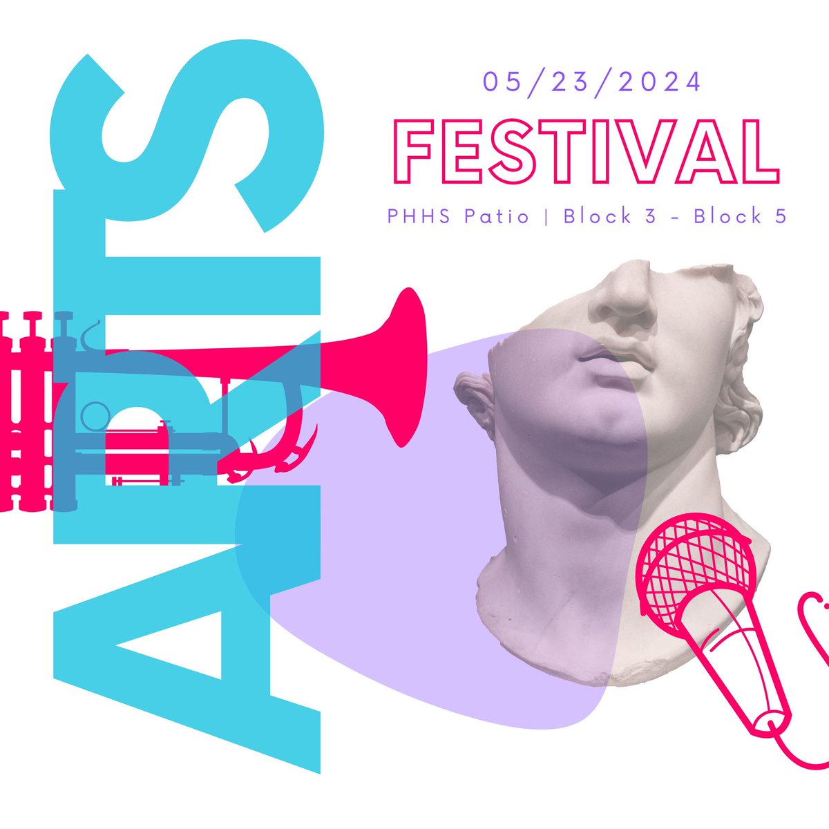 ☀️🎨PHHS Festival of the Arts is this Thursday, 5/23 during Blocks 3-5. Come out and see what our student artists have been hard at work creating this year and listen to the wonderful PHHS Jazz Ensemble! 👩‍🎨 🎶
