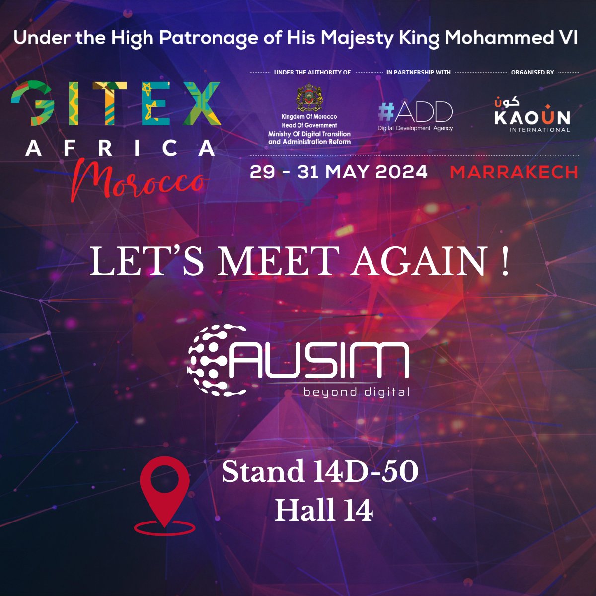 Let's meet again at GITEX AFRICA 🎉!
AUSIM will be present in Hall 14, Stand 14D-50.
Don't miss out on this opportunity to connect and explore the future of digital transformation 🌍🚀
#GitexAfrica #AUSIM #DigitalTransformation #TechEvent