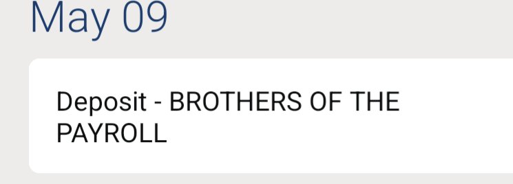 ThomasSouthard's tweet photo. It will never not amuse me that every two weeks I get a paycheck from Brothers of the Payroll. What a unique charism that would be! https://t.co/d7GrLwjOqT