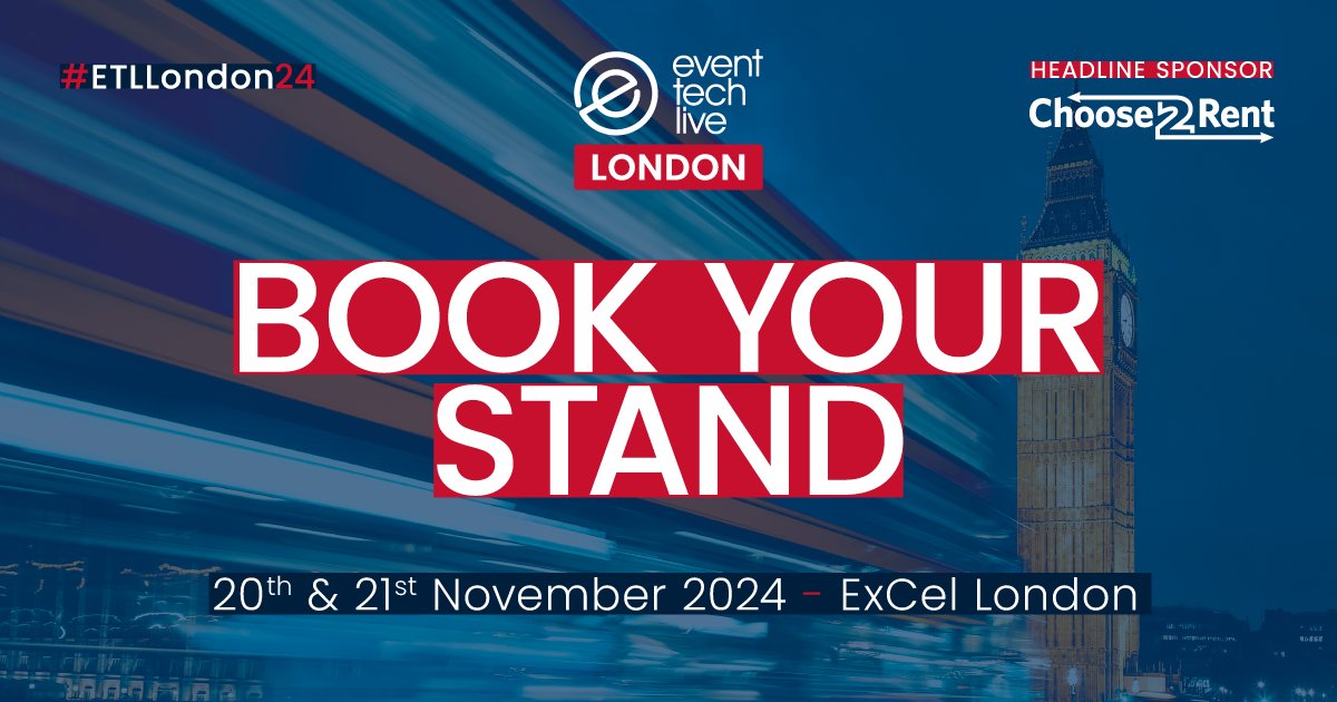 eventtechlive's tweet photo. 🚨 Calling all #EventTech innovators! Exhibit at Event Tech Live London - showcase your products to thousands of industry professionals. 

Don’t miss out on this game-changing opportunity! Email sales@eventtechlive.com for the best deal

#ETLLondon24 #ExhibitWithUs #EventProfs https://t.co/A6dfo0t5Pg