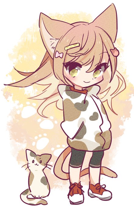 「cat girl hair bow」 illustration images(Latest)