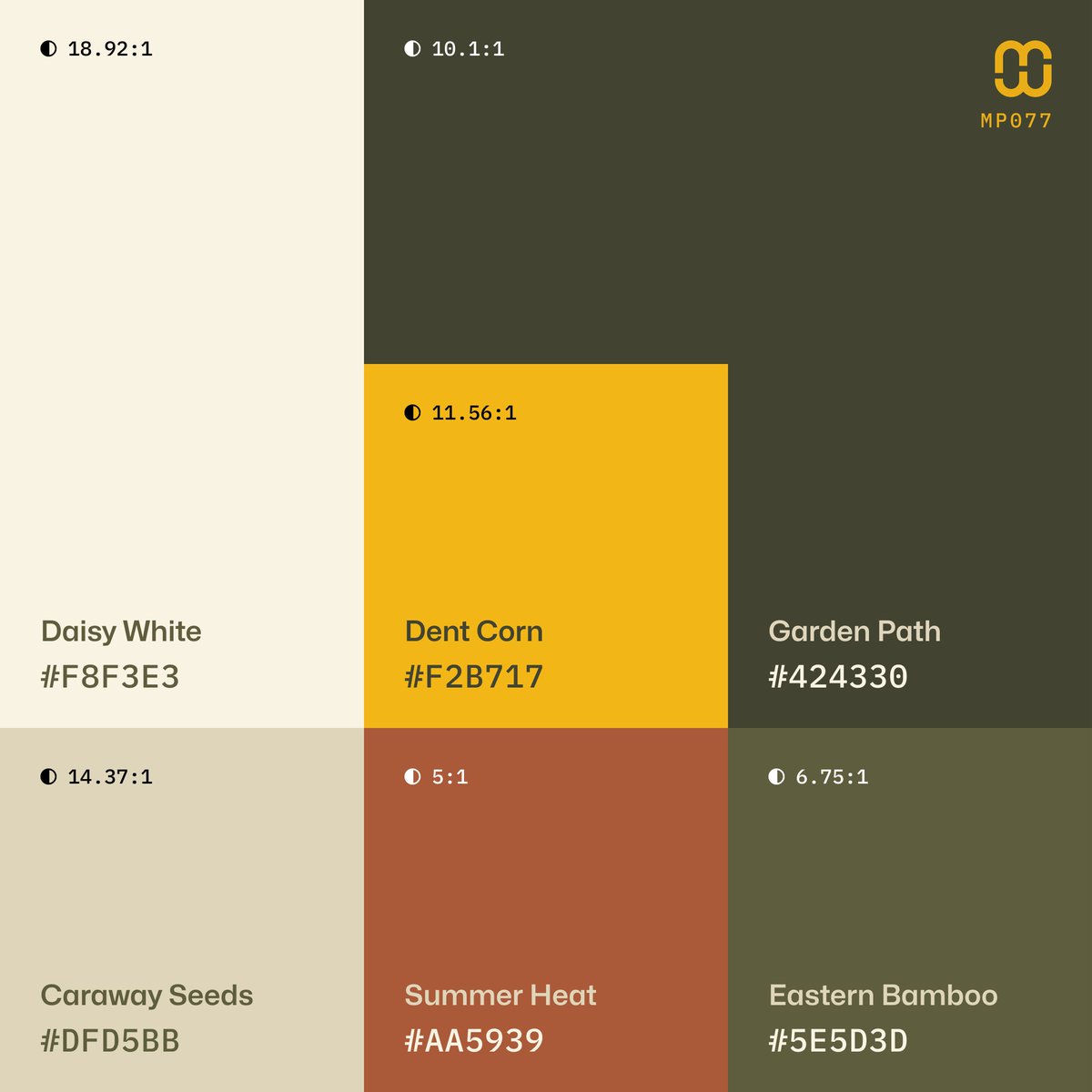 🆕 New color palette - Featuring warm and earthy tones, today's color palette is the definition of 'organic' with a vintage vibe.

What would you use it for?

#MindfulPalettes Series № 77
Free for #UI and #Branding