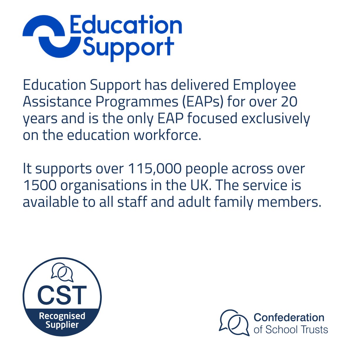We are also pleased to introduce @EdSupportUK as another new recognised supplier. Education Support provides services to improve mental health and wellbeing amongst education staff. Find out more: zurl.co/MIWA