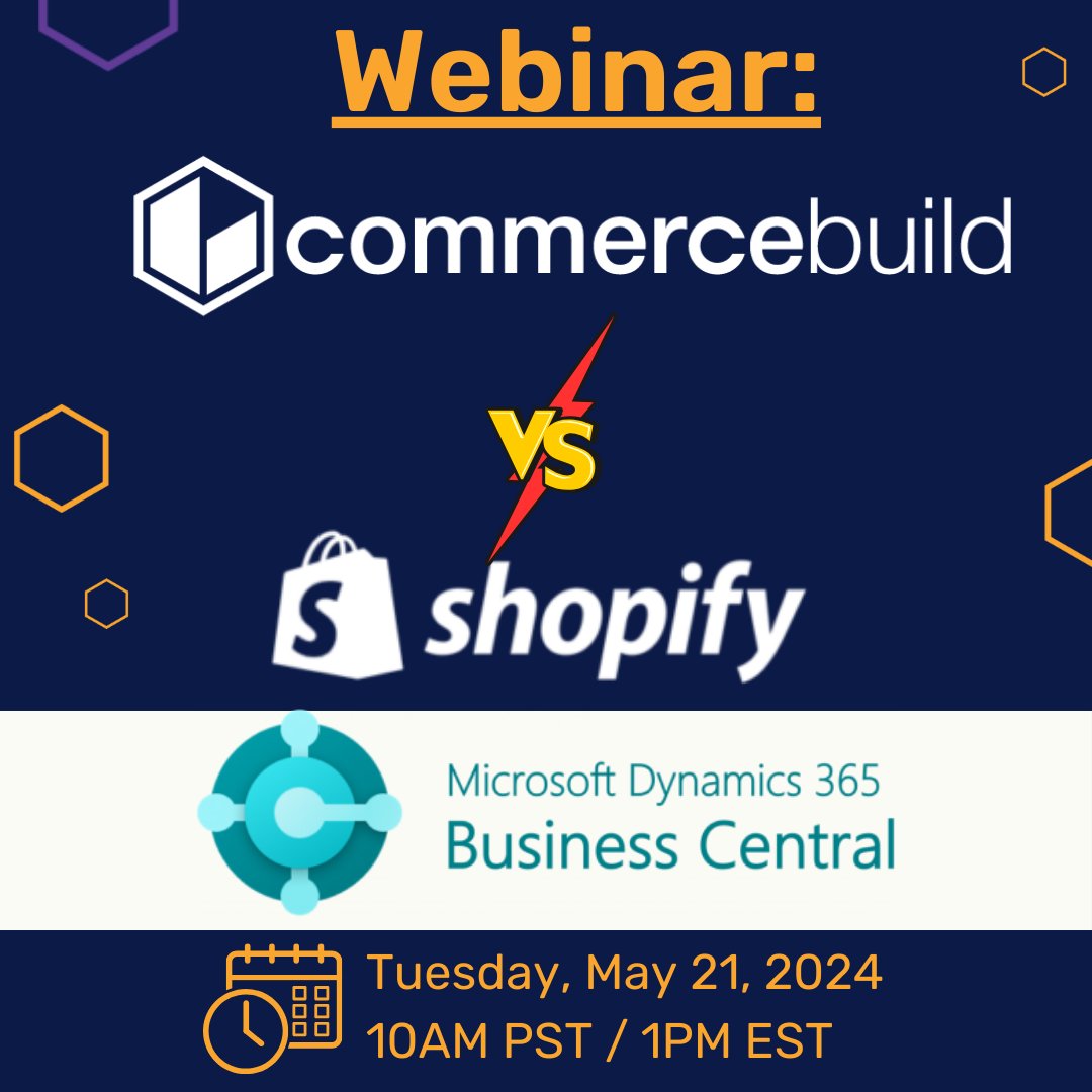 Last chance to join us for tomorrow’s webinar: Shopify vs commercebuild: A Fair eCommerce Comparison for Microsoft Dynamics 365 Business Central Users.

Register Now:
event.sessions.us/6940f0a1-1d3c-…

#webinar #ecommercewebinar #eCommerce #msdyn365 #msdyn365bc