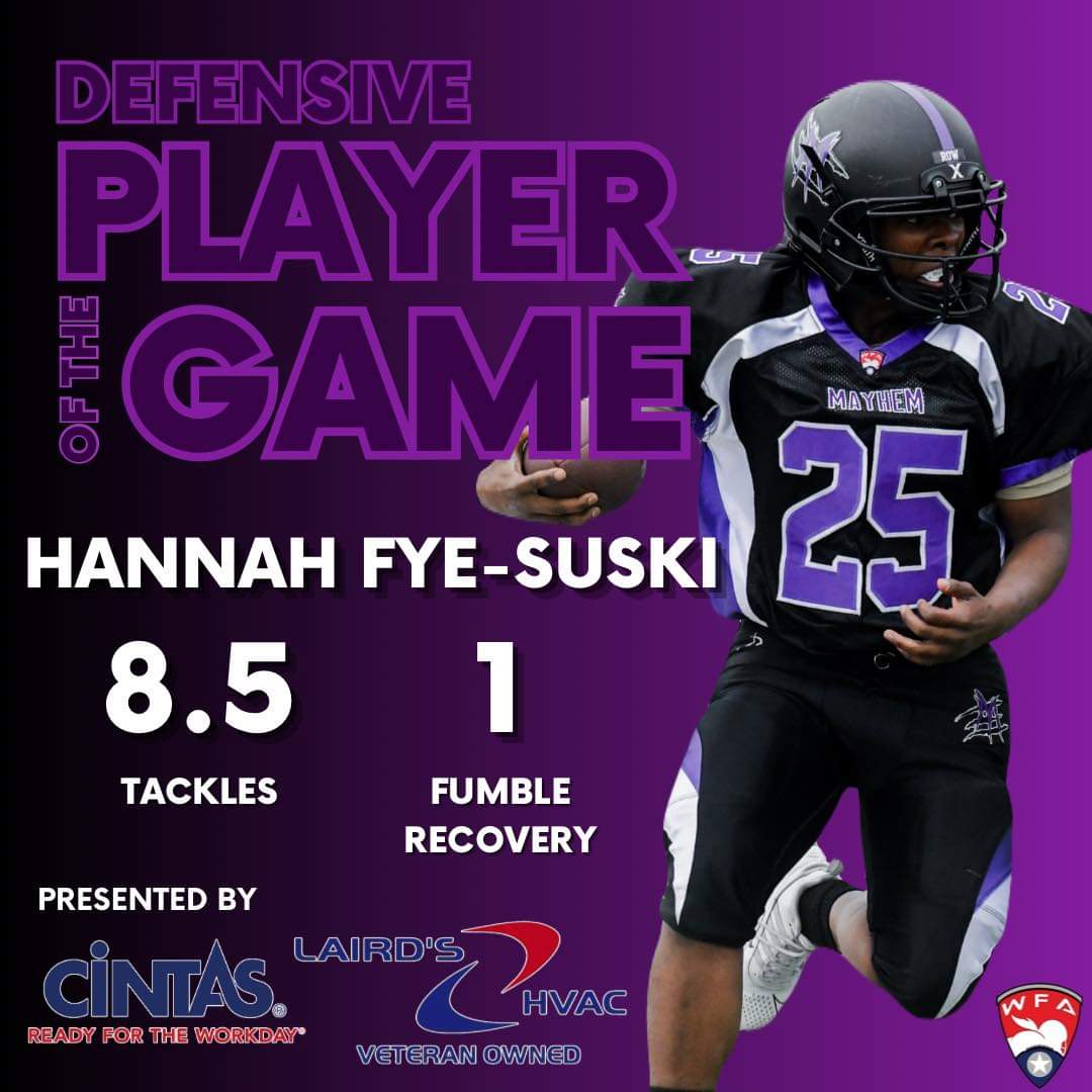 At lightning speed Hannah Fye-Suski took them to the ground! Congratulations on being named this week’s defensive player of the game!

Presented by Cintas Corporation and Laird's HVAC

#playerofthegame #WFAstrong #roadtocanton