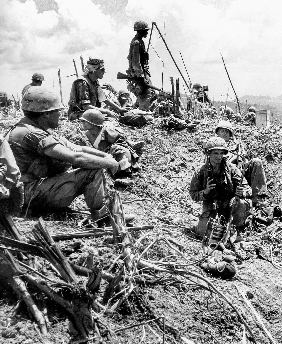 On May 20, 1969, after enduring a brutal 10-day battle, members of the 101st Airborne Division finally get a chance to rest on top of Hamburger Hill. (Photo courtesy of the Associated Press) #HamburgerHill #USArmy #Vietnam #OTD #Military #History