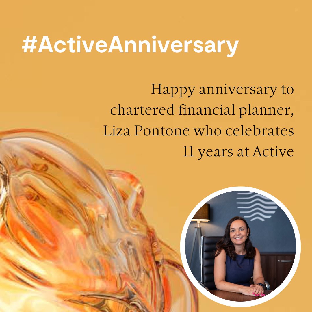 Wishing a very happy #ActiveAnniversary to our👇 👇

🎂 @LizaPActive  who celebrates 1⃣1⃣ years at Active!

#TheClearAdvantage #FinancialPlanning #CharteredFellow
