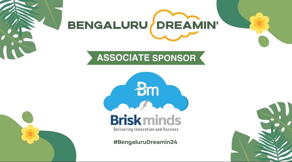 A huge shoutout to Briskminds Software Solutions for sponsoring our Bengaluru Dreamin' Conference🤩

More details👇
linkedin.com/posts/bengalur…

#BengaluruDreamin24 #Salesforce #trailblazercommunity #Sponsor #NTTDATAlife #Briskminds