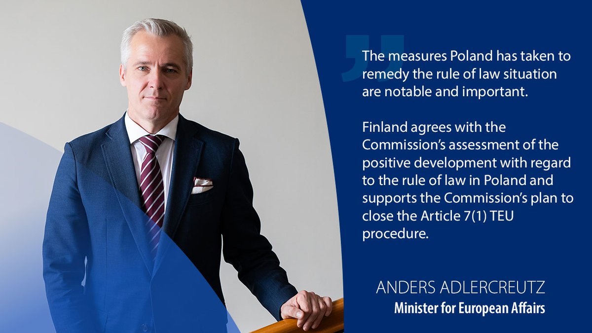 The EU General Affairs Council will start preparations for the June European Council, continue the EU’s annual rule of law dialogue and take stock of the rule of law situation in Poland. Minister @adleande represents Finland 🇫🇮🇪🇺 Press release 👇 valtioneuvosto.fi/en/-/ministers…
