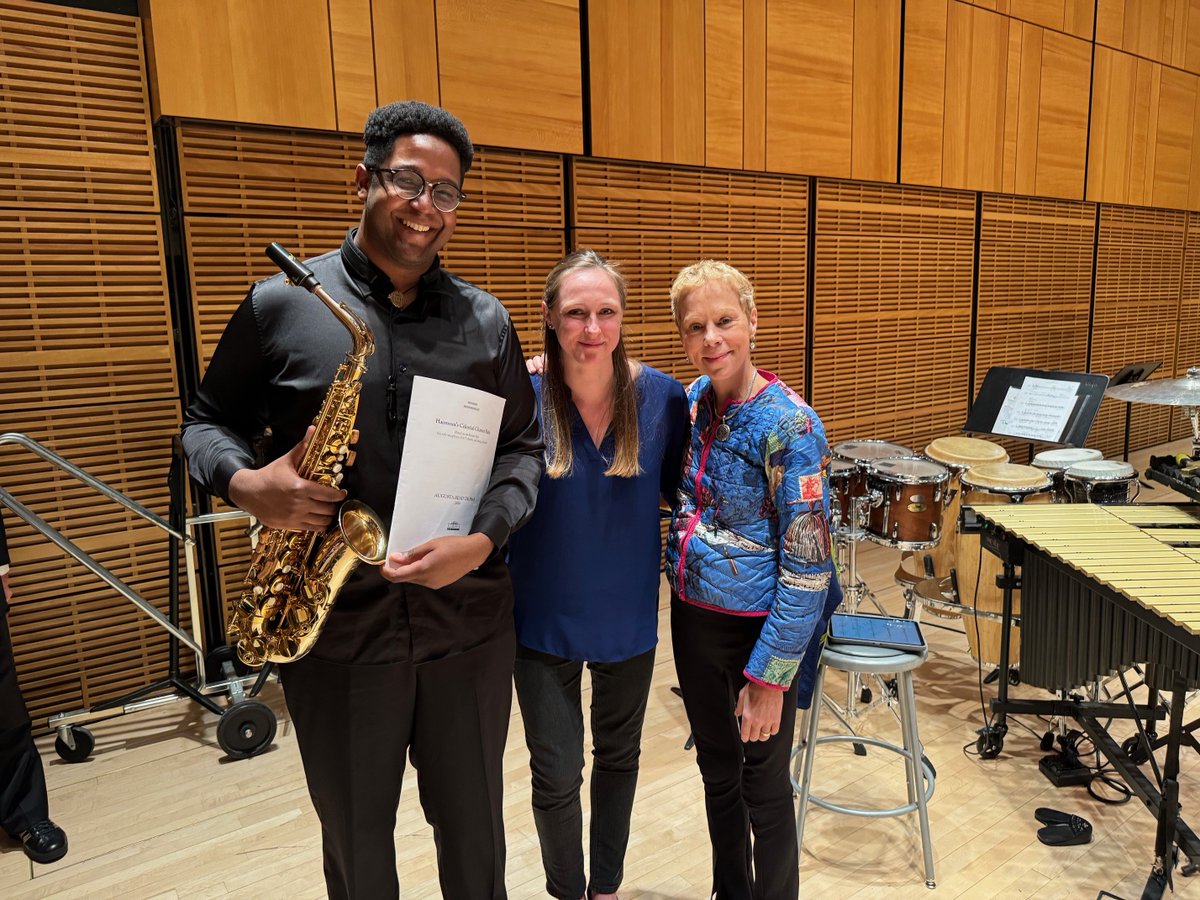 With megastar soloist Steven Banks and marvellous conductor Hannah von Wiehler at Carnegie Hall in Zankel Hall after the dress rehearsal with the spectacular Sejong Soloists of Haemosu’s Celestial Chariot Ride. #CarnegieHall #composer #musicians #saxophone #Sejongsoloists
