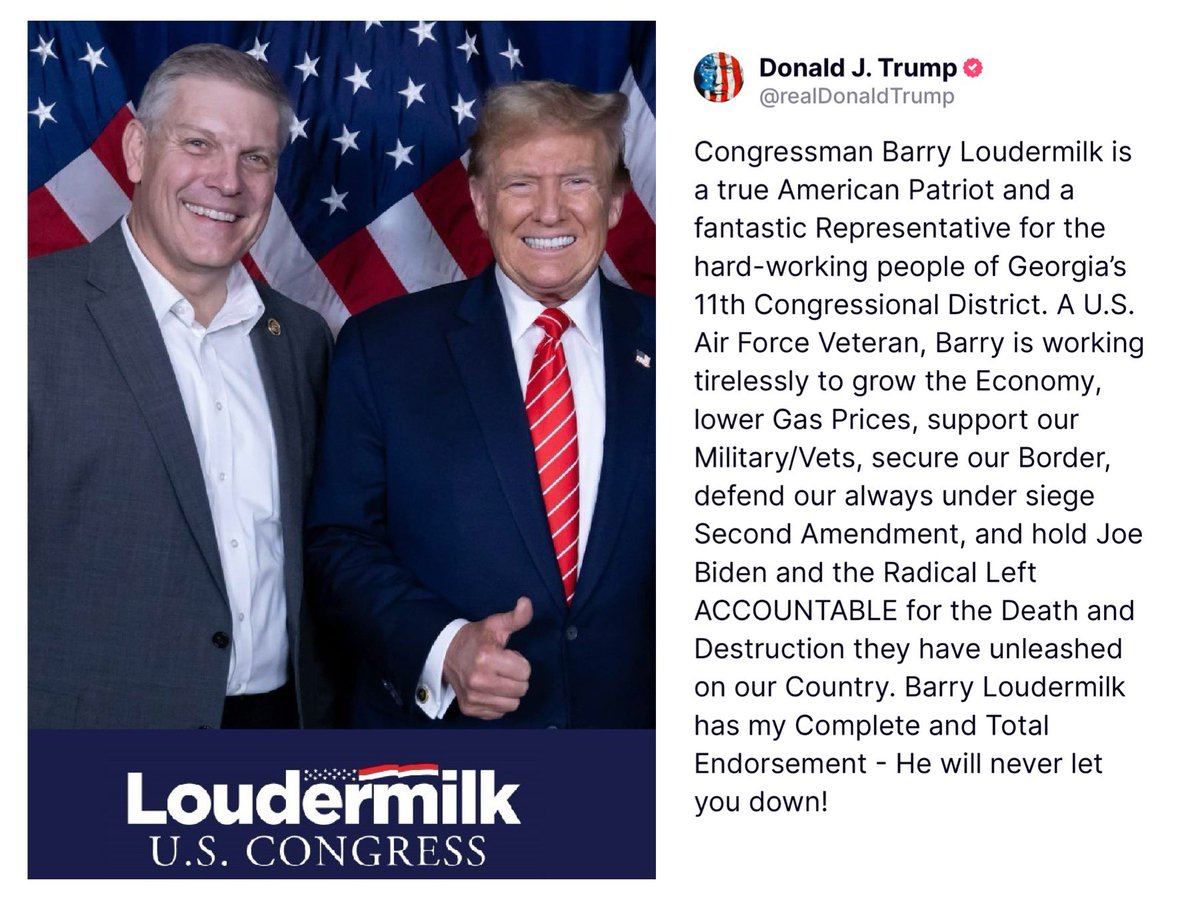 Thank you @realDonaldTrump for your endorsement! I’m ready to work with you to make this country more free, safe, and full of opportunity. Let’s take this nation back!