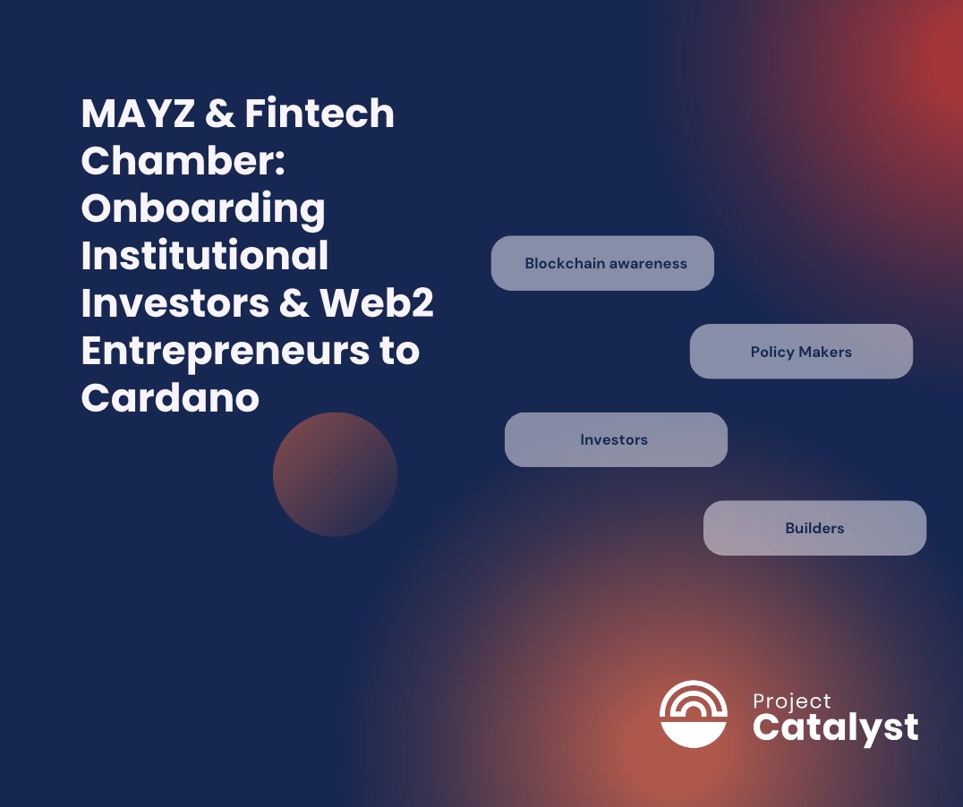 MAYZProtocol's tweet photo. Onboarding institutional investors and Fintech companies to #Cardano.

We are very pleased to be able to present this MAYZ Catalyst proposal, sponsored by the Argentine Fintech Chamber.

The Argentine Fintech chamber groups 240 companies in our country that directly employ more than 30,000 people.

The chamber brings together companies that are revolutionizing financial services through technology. Innovation and financial inclusion. Among them are unicorns of the digital era such as @Mercadolibre.  

This proposal seeks to continue with the joint work which MAYZ's team has been carrying out, by @qfedesq    and @Diego_Torres_  together with @matifriedberg in the educational and training field in web 3. Including the NGO @BitcoinAR  Argentina and the @ITBA (Buenos Aires Institute of Technology).

#CardanoCommunity #CatalystFund12 #ProjectCatalyst