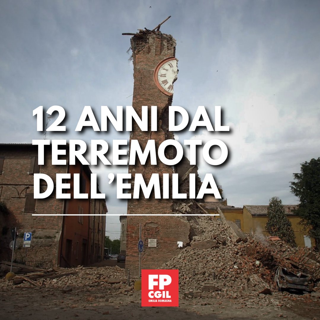 FPCGILER's tweet image. Dodici anni fa, il terremoto dell’Emilia ha sconvolto la nostra terra. Tra il 20 e il 29 maggio 2012, una serie di scosse ha provocato 28 morti, migliaia di sfollati e danni ingenti a edifici e infrastrutture.
