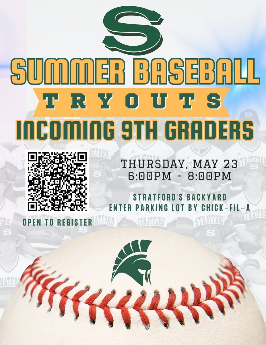Summer Baseball Tryouts!
INCOMING 9TH GRADERS
<a href="/shsboosterclub/">Spartan Booster Club</a> <a href="/SpringForestMS/">Spring Forest Middle</a>