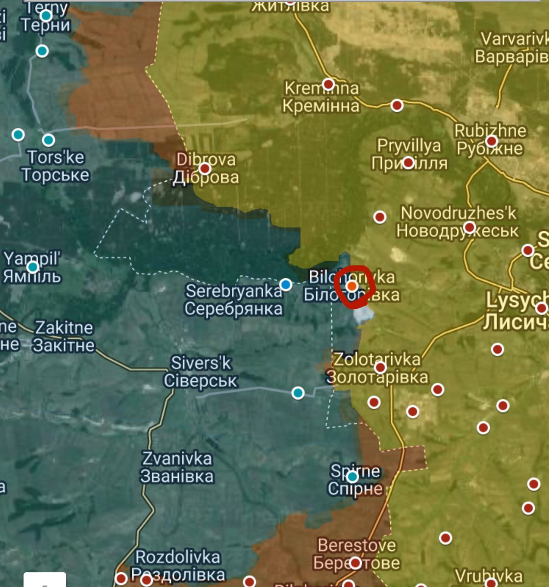 Russia captured Bilogorivka - defensive strongpoint on the Siversk salient that they had defended with great success for over a year.