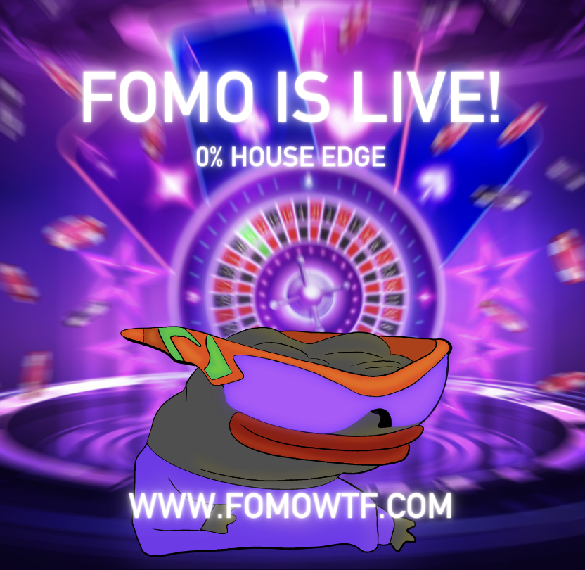 FOMO is LIVE 😈 ➡️ fomowtf.com 0% House Edge, 100% Gains - The home of high rollers and degen wagerers 💸 Everything to know about FOMO ⤵️