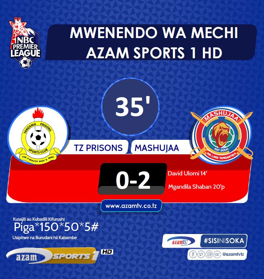 35’ | #NBCPL Tanzania Prisons 0-2 Mashujaa FC LIVE #AzamSports1HD #NBCPremierLeague #LigiKuuYaNBC #NBCPL #NBCPLUpdates #SokaLetuBambam #SokaLetuDamdam #TanzaniaPrisons #MashujaaFC #PrisonsMashujaa