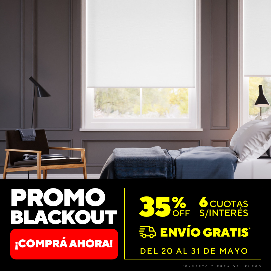 ¡Llegó la Promo Blackout!

🏡 ¡Aislá tu hogar del frío con estilo! 
¡Disfrutá 35% OFF en Cortinas Blackout! 💥 

💳 6 cuotas sin interés 
🚚 Envío gratis* en todas las cortinas 
📅 ¡Aprovechá esta oportunidad hasta el 31 de mayo!

*Excepto Tierra del Fuego

🪟 ¡El momento de