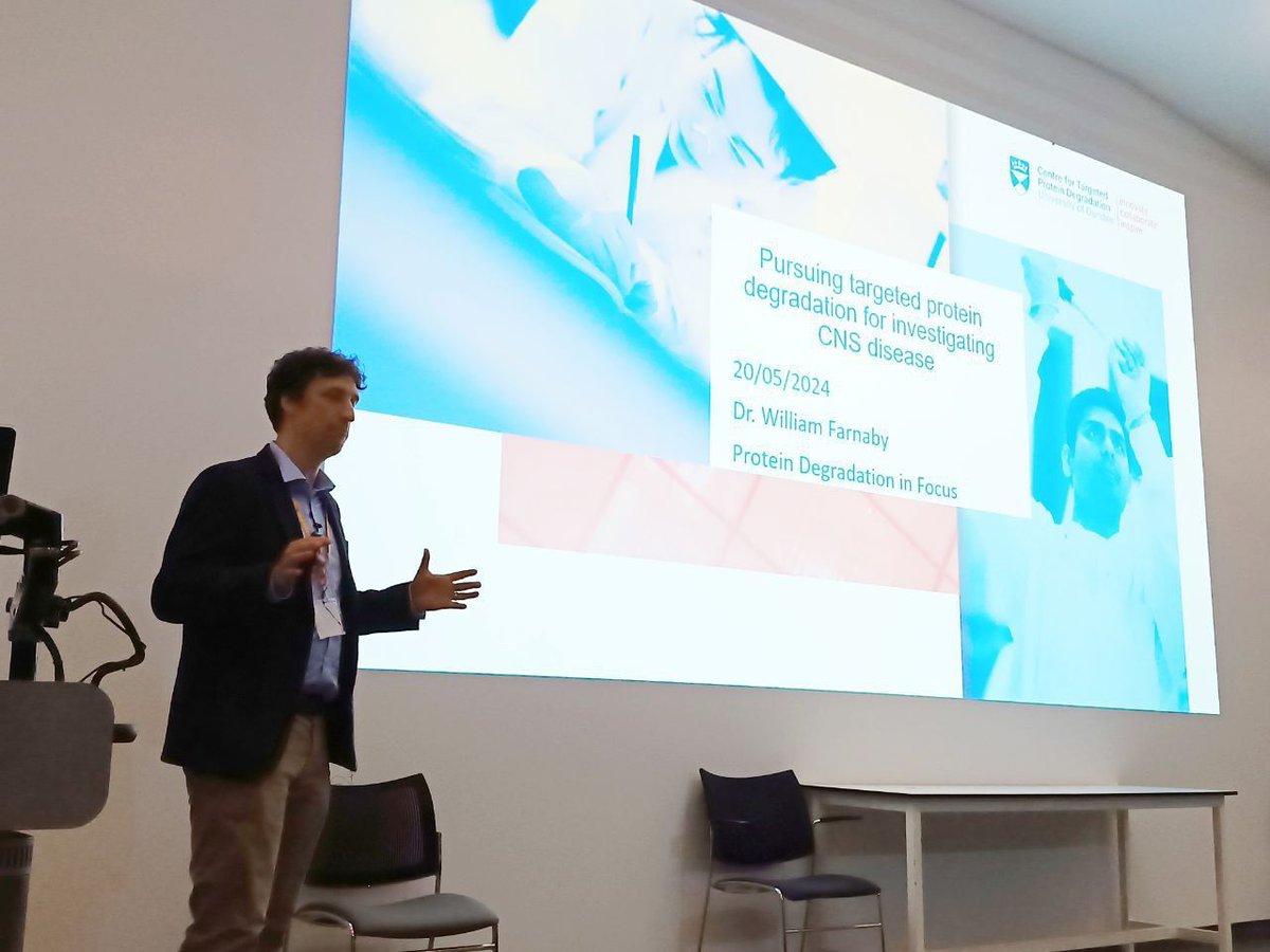 Centre for Targeted Protein Degradation (@uodcetpd) on Twitter photo Next, our "local CeTPD player" <a href="/farnaby84/">Will Farnaby</a> takes the stage with his talk: "Pursuing Targeted Protein Degradation for Investigating CNS Disease." #TPDFocus đź§ Next, our "local CeTPD player" <a href="/farnaby84/">Will Farnaby</a> takes the stage with his talk: "Pursuing Targeted Protein Degradation for Investigating CNS Disease." #TPDFocus đź§