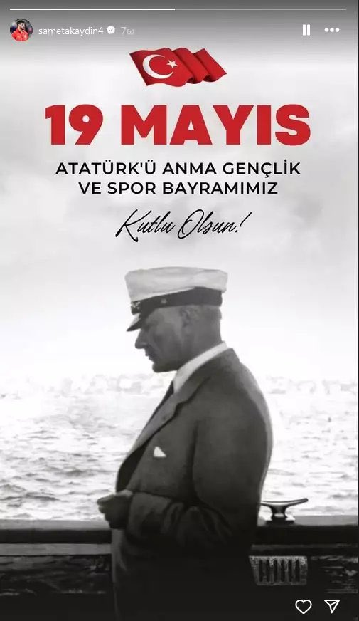 Sosyal medya hesabından Atatürk fotoğrafıyla 19 Mayıs paylaşımı yapan futbolcu Samet Akaydın, Yunan ekibi Panathinaikos tarafından kadro dışı bırakıldı. ▪️Yunan ekibinin Atatürk paylaşımı yapan Samet Akaydın'dan paylaşımını kaldırmasını istediği ancak 30 yaşındaki milli