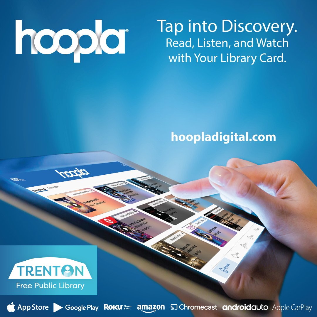 Discover endless entertainment with the Hoopla Library App! Instantly access eBooks, audiobooks, movies, music, and more—all for free with your library card. Download now and dive into a world of endless possibilities. #Hoopla #LibraryApp #FreeAccessTFPL #Trentonlibrary