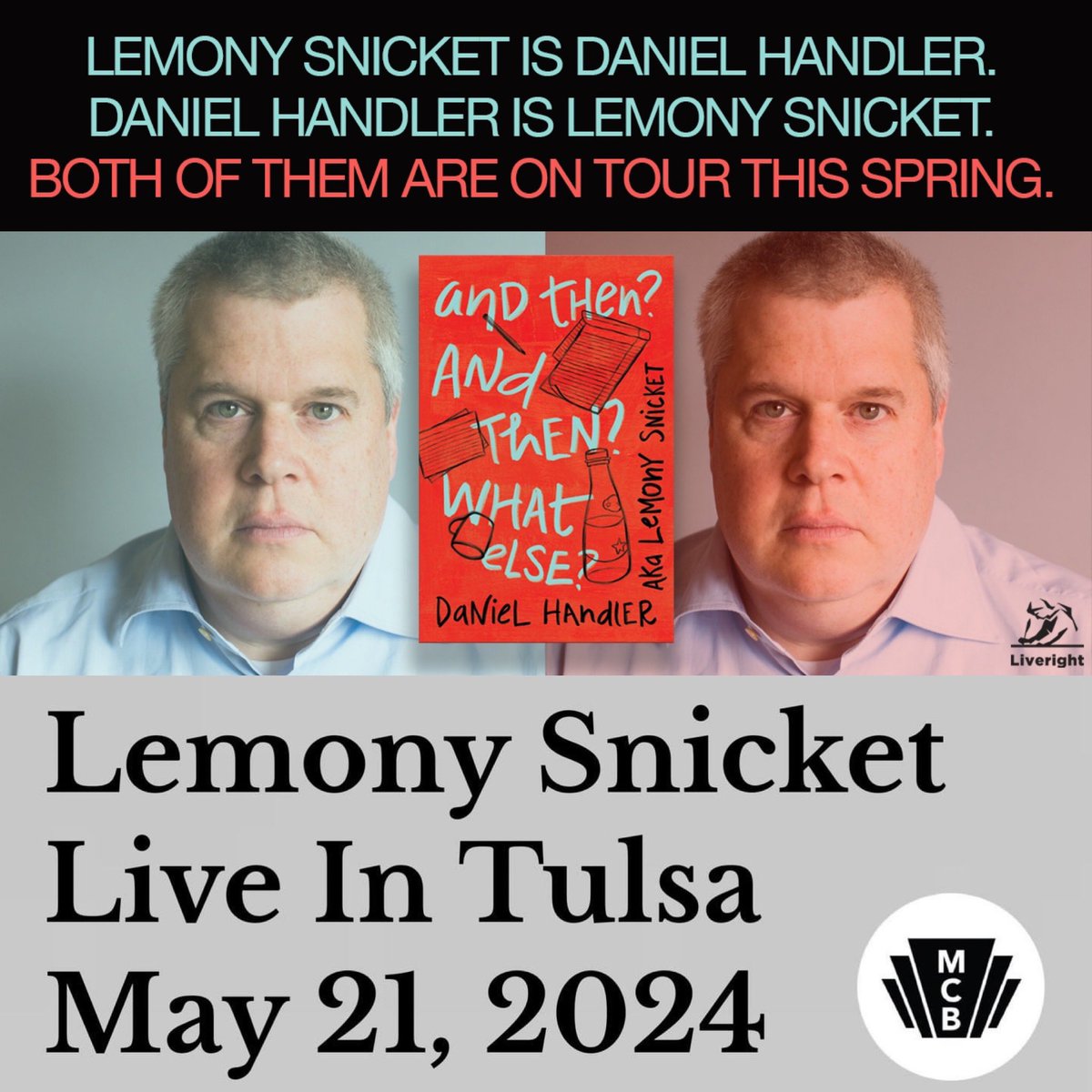 Got your SNICKET TICKETS?! Don’t miss this tomorrow 5/21. 7pm. @Tulsagogue magiccitybooks.com