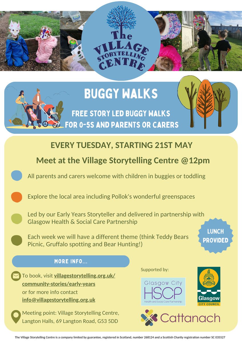 Our new buggy walks, in partnership with Glasgow HSCP, start tomorrow! Come and explore Pollok with us, have a chat and enjoy the sunshine! Sign up using the form below and meet at the Village at 12pm. 🌳☀️🚶‍♀️🚶‍♂️ forms.gle/gxhHE1sFkxSgNY…