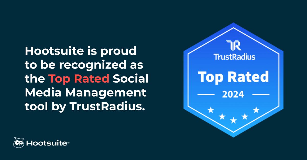 HootWedd's tweet photo. So proud to share that Hootsuite has been recognized for TrustRadius’ Top Rated 2024 Award! This is the 4th consecutive year Hootsuite has won in all of its categories, including Social Media Management 🎉 https://t.co/TrLuurNPO2