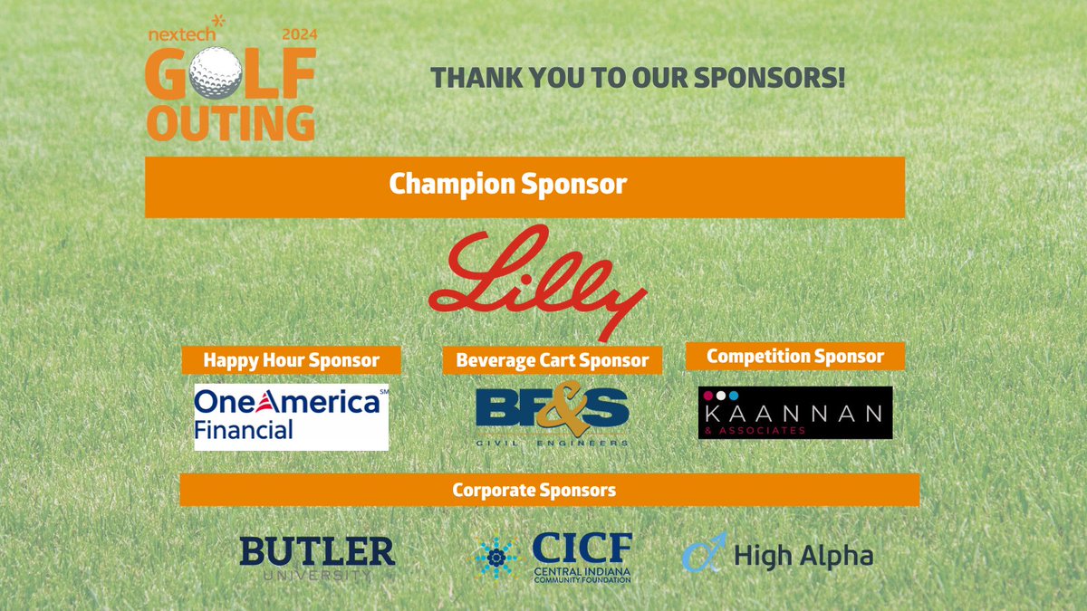 We are less than 24 hours away from the start of the 10th annual Nextech Golf Outing. Huge shoutout to all our sponsors…@EliLillyandCo, @OneAmerica, @BFSEngr, @kofiaannan, @butleru, @CICFoundation and @highalpha. Looking forward to a great day driving #CSforIN forward!