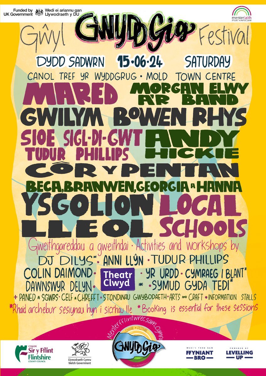 Gŵyl GWYDDGig Festival 2024🍻 🗓️15/06/24 📍Canol Tref yr Wyddgrug / Mold Town Centre 🎟️AM DDIM / FREE #GwyliauCymru24 ℹ️amam.cymru/gwyddgig/gwyl-…