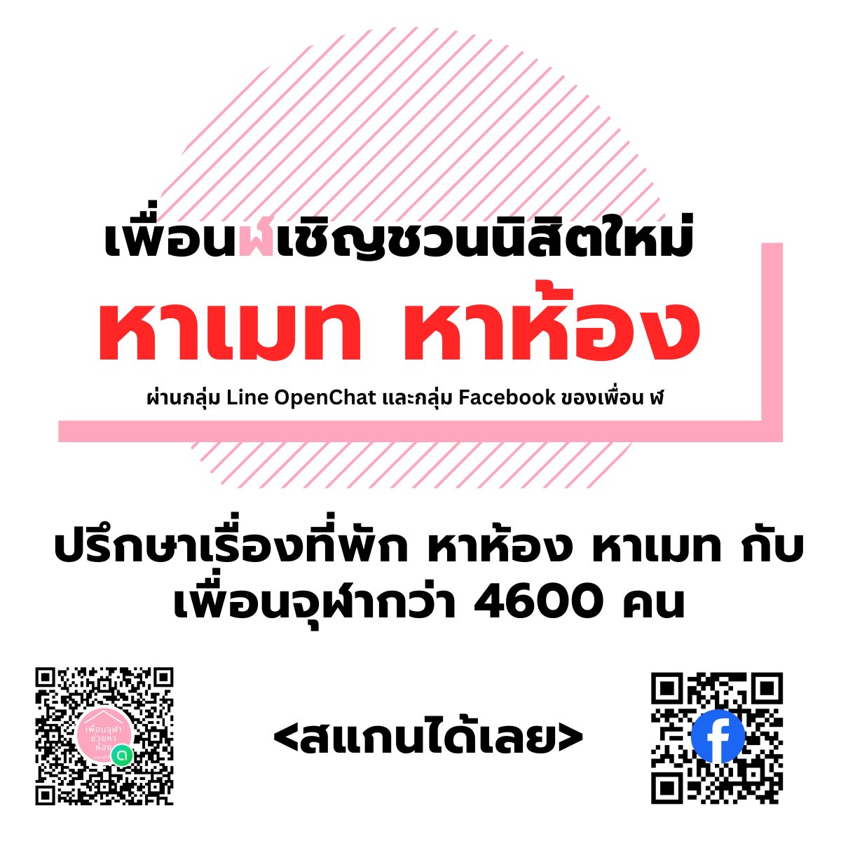 PuenChula's tweet photo. รีโพสสุ่มแจก 300

🔥เพื่อนจุฬาช่วยหาห้อง🔥
🏢 ไม่ว่าจะเป็นหอพักหรือคอนโดในย่านจุฬา ที่นี่หาห้องง่ายๆ หาเมทก็ได้ มีกลุ่มไลน์และเฟสบุ๊คพร้อมทุกอย่าง! แล้วจะเจอที่พักและเมทที่ใช่ คลิกเลย!"
Line OpenChat
https://t.co/KdK1PzyrYG
#จุฬา #DEk67  #ทีมจุฬา #Tacs67 #Cu108 https://t.co/XZz8Ee227R