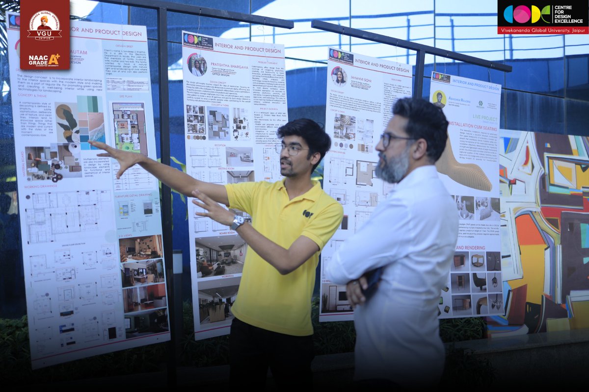 JaipurVgu's tweet image. Designs are more than just beautiful aesthetics - they are vessels for powerful narratives. At the EnCODE x Turpan showcase, CODE-VGU students shared their unique stories, each project a testament to their innovative spirit and unwavering passion. #EnCODE #Turpan #JurySession
