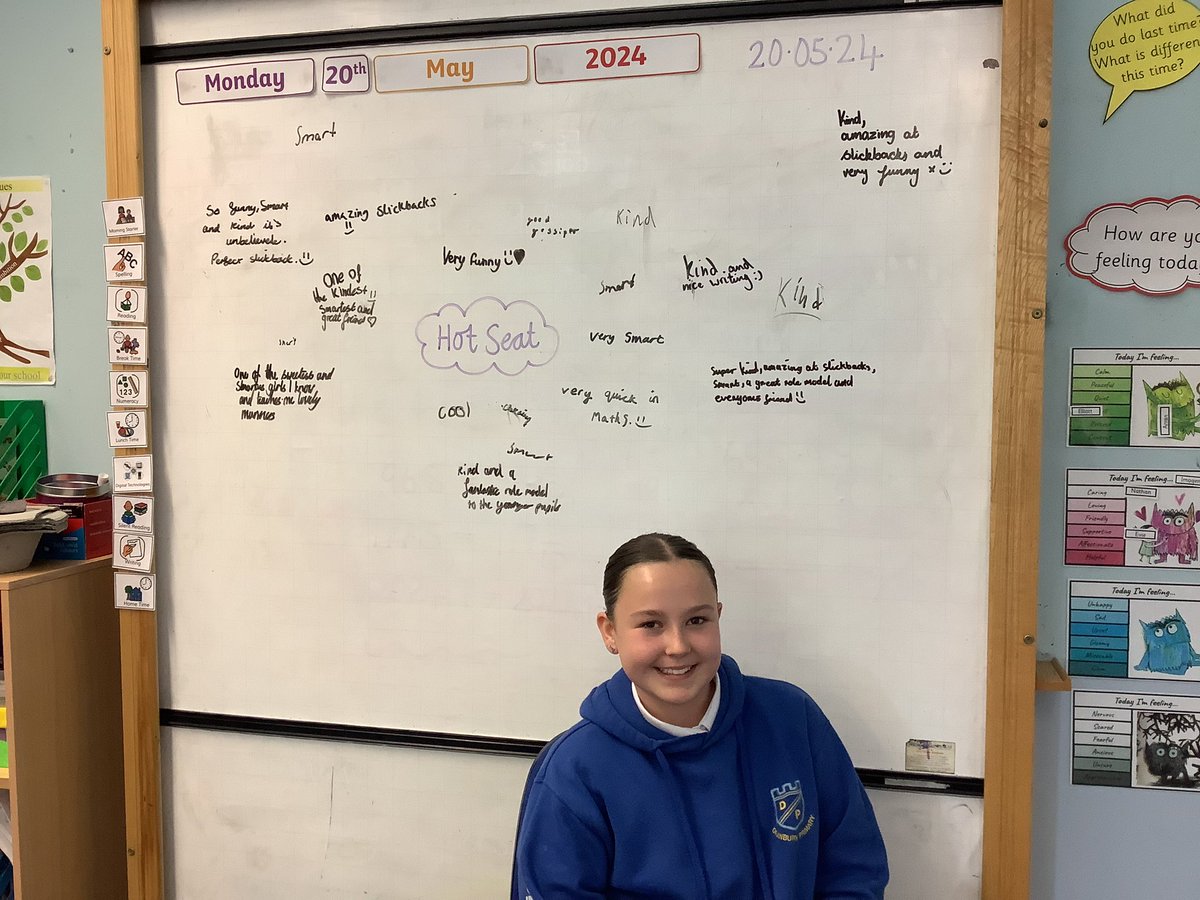 DeanburnPS_P7A's tweet photo. #HotSeat returned today … on a Monday! 😱 #ClassCompliments #PositiveVibes #Positivity #Friendships #P7Team 😊🌟🔥 https://t.co/MPaGr6Wzf7