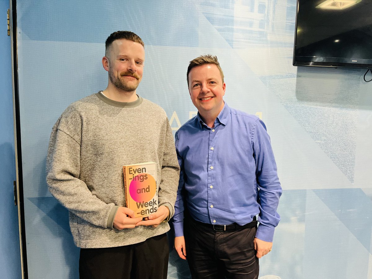 HarperCollins_Ire (@hcinireland) on Twitter photo Oisín had a fantastic conversation with <a href="/olivercallan/">Oliver Callan</a> <a href="/OliverCallanRTE/">Oliver Callan</a> about his debut novel, #EveningsAndWeekends ☀️ <a href="/4thEstateBooks/">4th Estate Books</a>
Listen back: rte.ie/radio/radio1/c… Oisín had a fantastic conversation with <a href="/olivercallan/">Oliver Callan</a> <a href="/OliverCallanRTE/">Oliver Callan</a> about his debut novel, #EveningsAndWeekends ☀️ <a href="/4thEstateBooks/">4th Estate Books</a>
Listen back: rte.ie/radio/radio1/c…