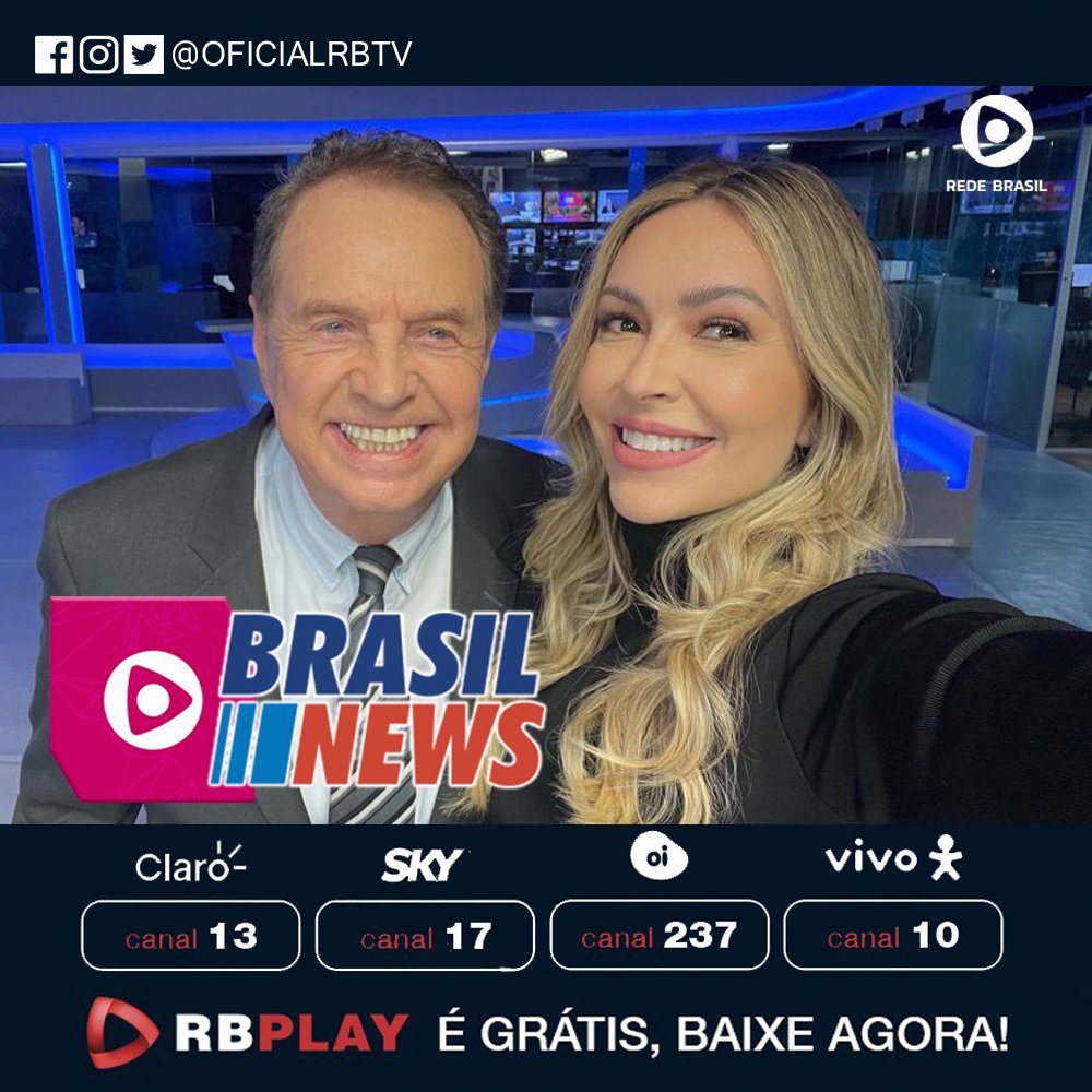 Hoje, às 18h45, começa o Brasil News com as principais notícias do Brasil e do Mundo. Hermano e Thalita esperam vocês! Acompanhe pelo App RBPLAY e também pelo site: rbtv.com.br #RedeBrasilDeTelevisão #OficialRBTV #RedeBrasil #RBNoticias #BrasilNews