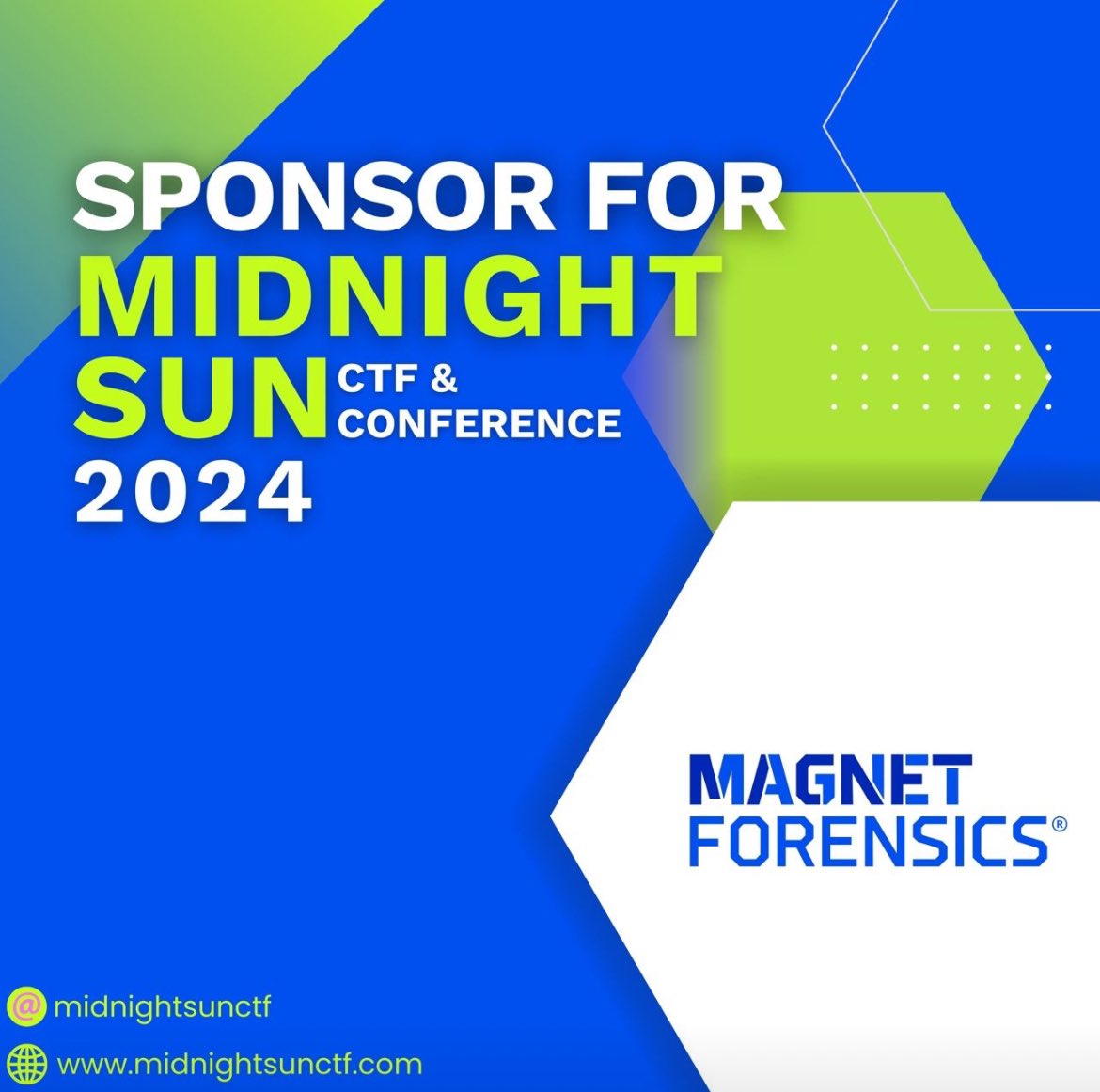 I’m extremely happy to say that @MagnetForensics is a Sponsor for @MidnightSunCTF! I’ll be there and can’t wait to see you all again!! :) #GrayKey #VulnerabilityResearch We’re also hiring (Remote!): jobs.lever.co/magnetforensic…