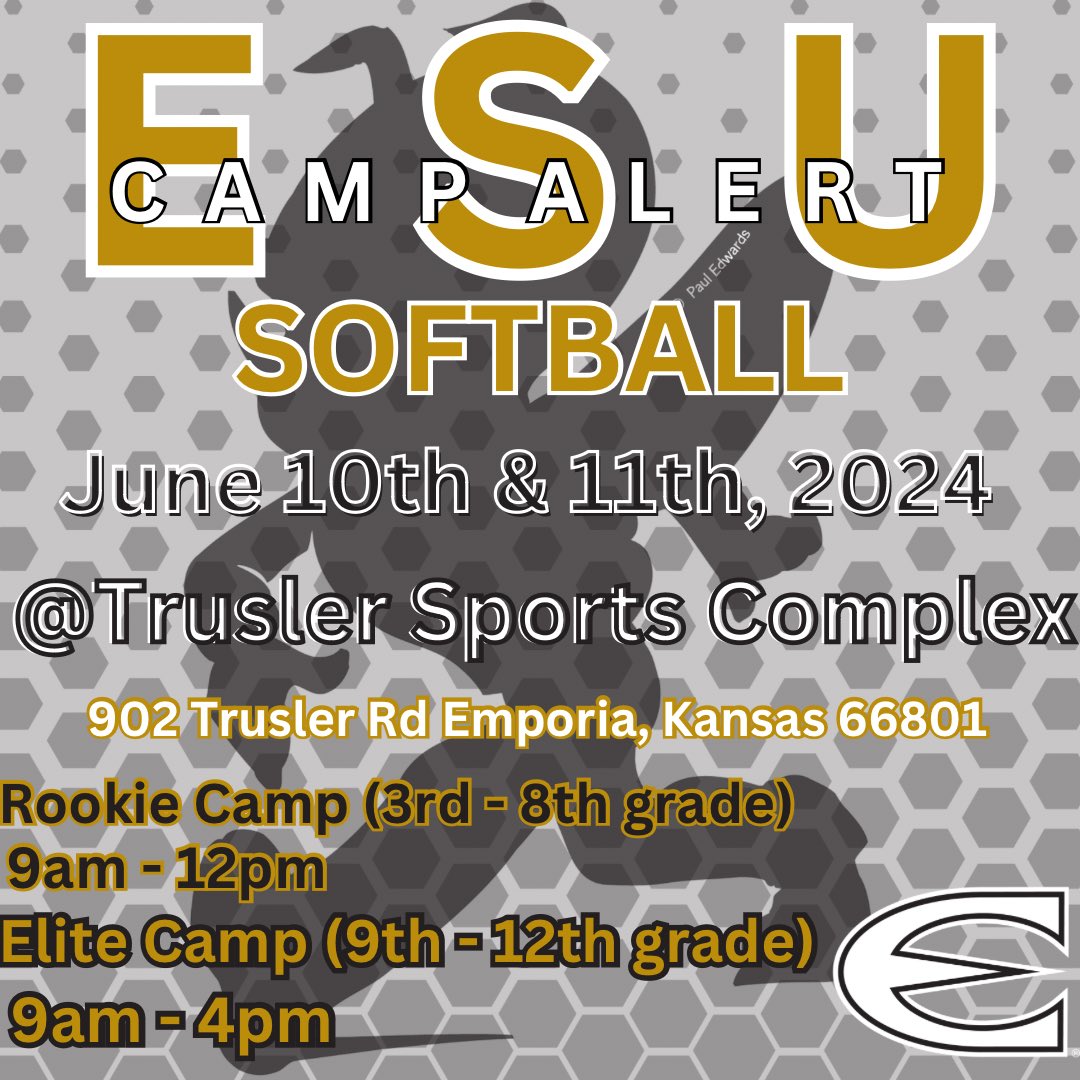 Our first two camps of the summer are coming up on June 10th and 11th. Get to work closely with ESU Coaches and Players this summer 🥎

esuhornetsoftballcamps.com