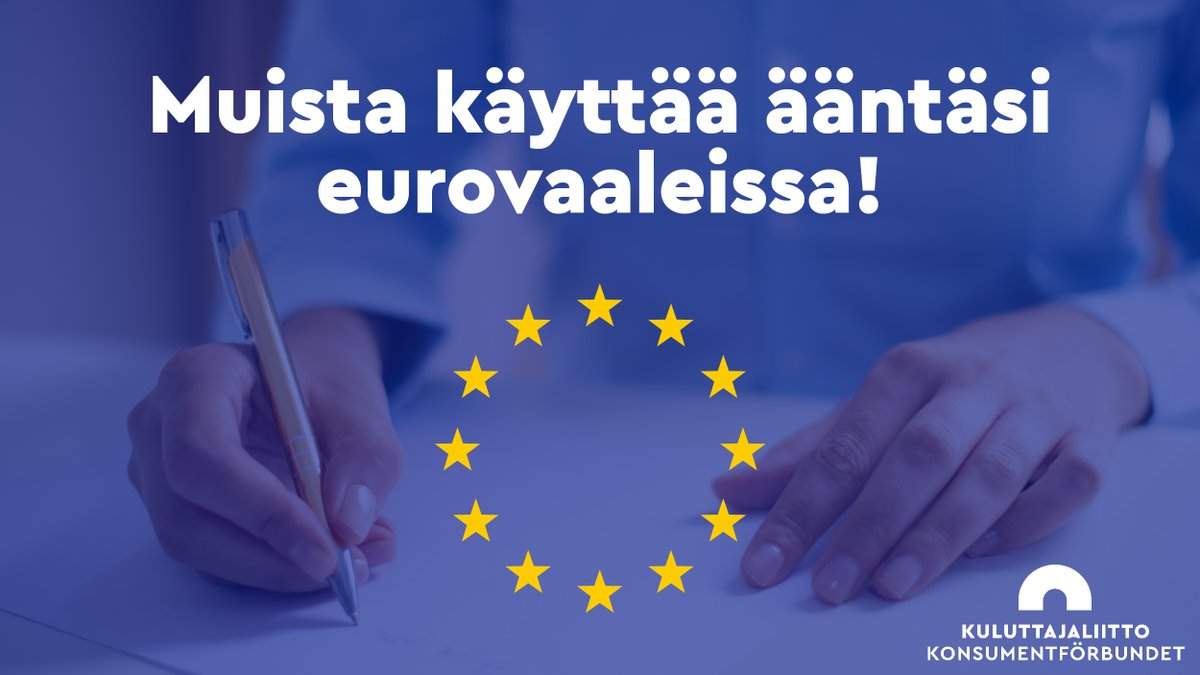 Kuluttajaliitto (@kuluttajaliitto) on Twitter photo #Eurovaalit tulevat! 🇪🇺 Kuluttajien oikeuksien vahvistaminen on yksi Kuluttajaliiton kärkitavoitteista. "Kuluttajan oikeussuojakeinojen tulee olla tehokkaita ja toimivia", kirjoittaa <a href="/VyyrylainenT/">Tiina Vyyryläinen</a>: kuluttajaliitto.fi/euvaalit1
Katso kaikki tavoitteemme: kuluttajaliitto.fi/eurovaalit24 #Eurovaalit tulevat! 🇪🇺 Kuluttajien oikeuksien vahvistaminen on yksi Kuluttajaliiton kärkitavoitteista. "Kuluttajan oikeussuojakeinojen tulee olla tehokkaita ja toimivia", kirjoittaa <a href="/VyyrylainenT/">Tiina Vyyryläinen</a>: kuluttajaliitto.fi/euvaalit1
Katso kaikki tavoitteemme: kuluttajaliitto.fi/eurovaalit24