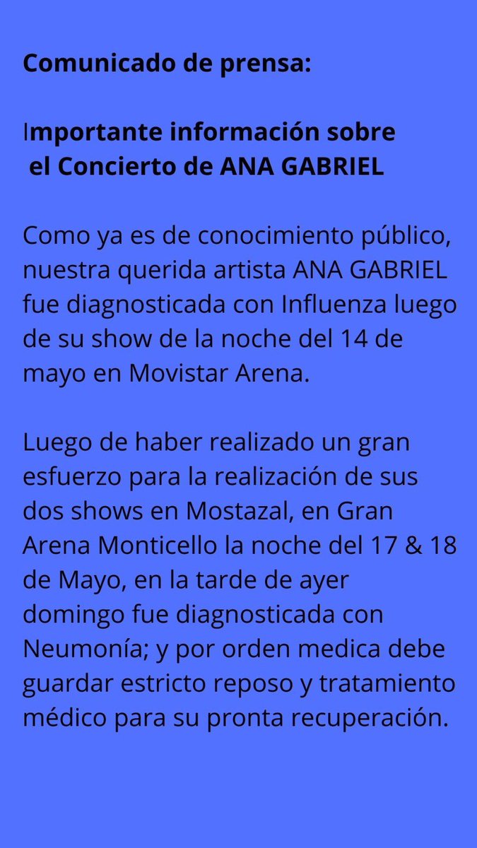 e4uplus's tweet photo. Comunicado @ANAGABRIELRL https://t.co/cEzKIdYs75
