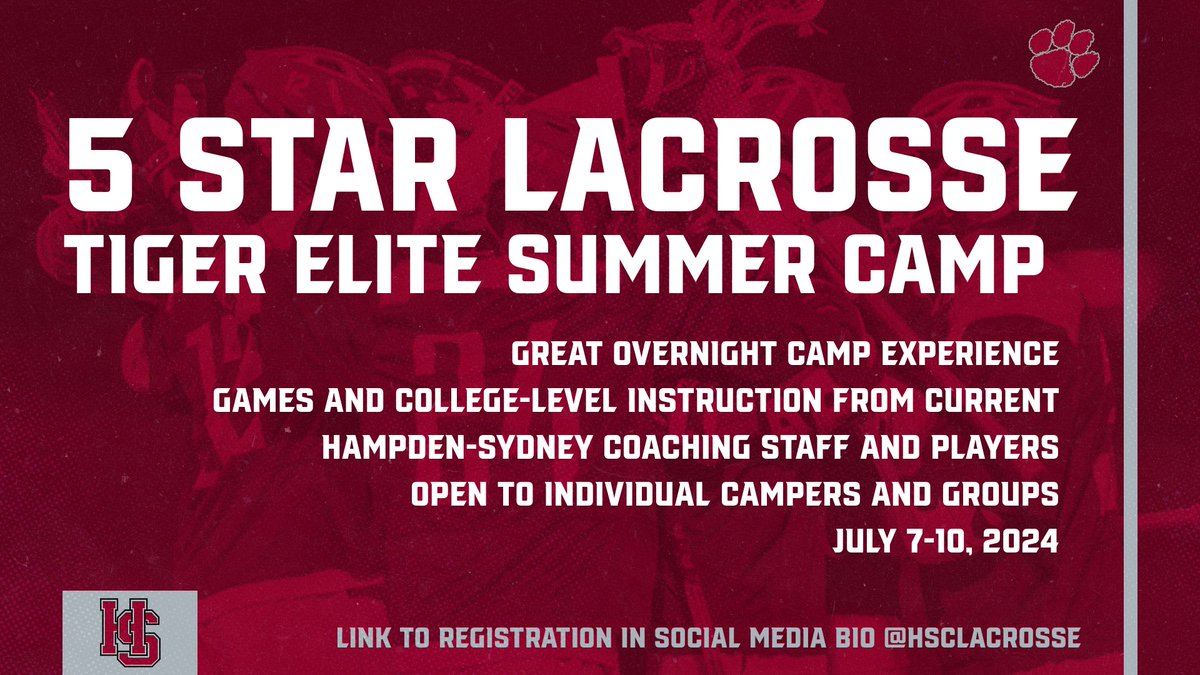 We look forward to a great experience this summer for one of the very few overnight lacrosse camp opportunities left nationally!! There is still space available for individuals and groups. Contact Coach Rostan at jrostan@hsc.edu for group discount details