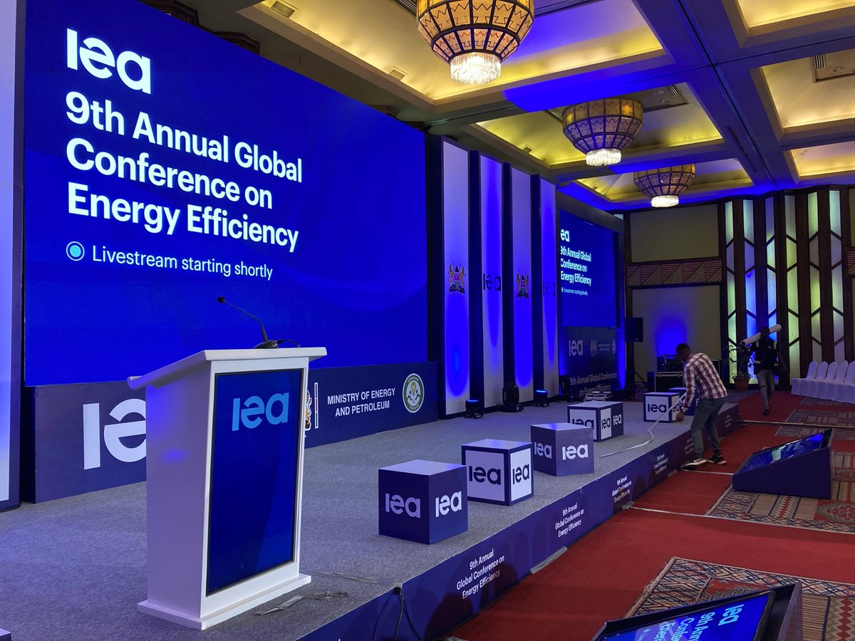 Final touches for the 9th annual @IEA Global Conference on #energyefficiency in Nairobi starting tomorrow. 500 people, more than 15 panel discussions, workshops, and roundtables over two days, and you can watch our free livestream. For more ➡️iea-events.org/9th-global-con…