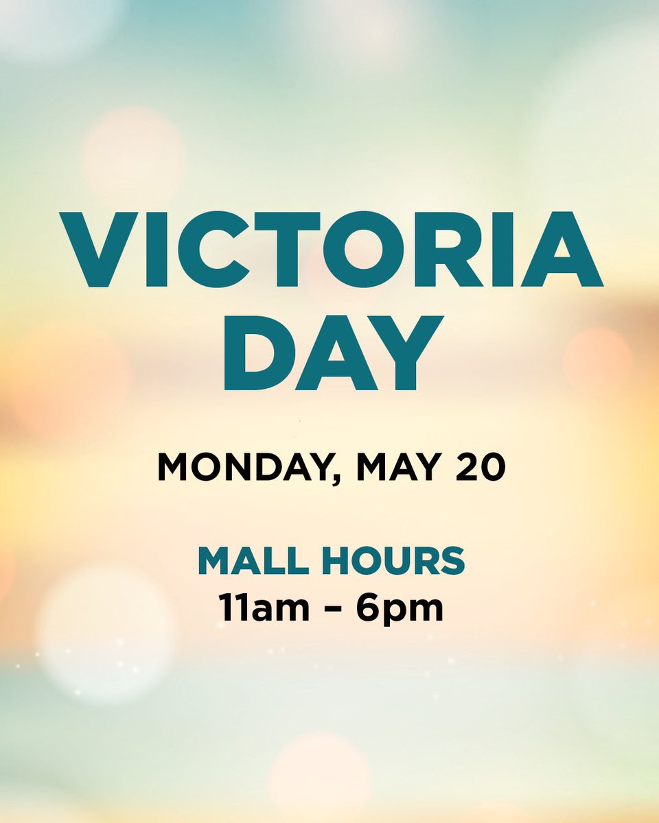 Happy Victoria Day! Devonshire Mall will be open 11 AM to 6 PM today #devonshirestyle #victoriaday #mallopen