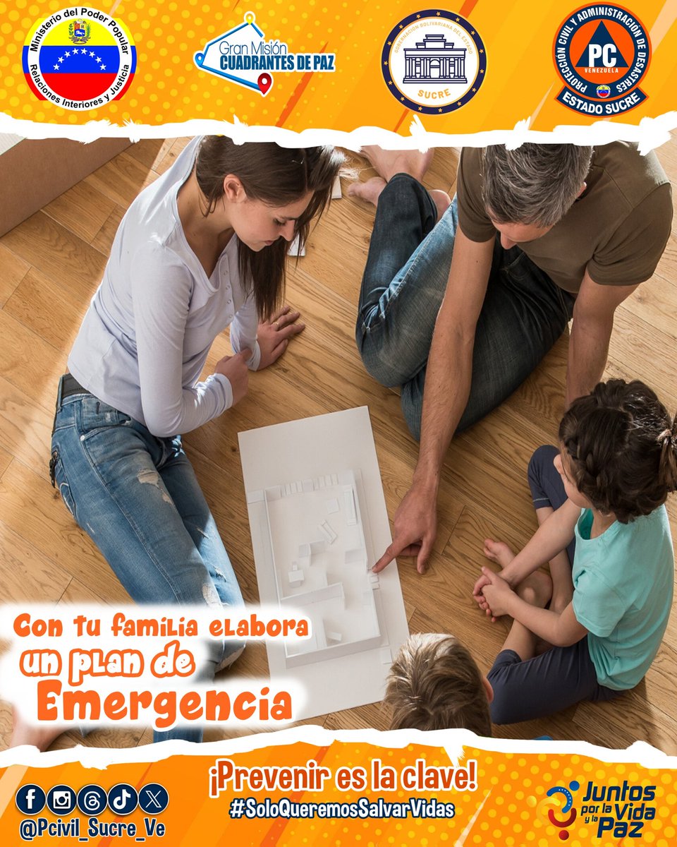 PCAD_Sucre_Ve's tweet photo. 🏚️ EnCasoDeSismo | 🗣️ !Prevenir es la clave!

🔹Recuerda que los sismos no se pueden predecir, por ello te recomendamos elaborar un plan de emergencia con tu familia a la hora de un evento de orígen natural.🦺👨‍👨‍👧‍👦🎒

#SoloQueremosSalvarVidas
#SucreSigueAMaduro
#ConcienciaPatriótica https://t.co/xGRRfW0HEi