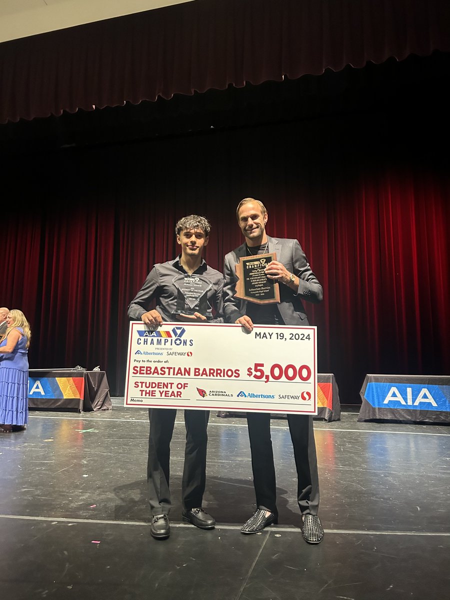 Sebastian Barrios is the Student of the year for AIA. The only kid in the entire state to win this award. One of the most decorated athletes to ever come out of Sunnyside HS.
