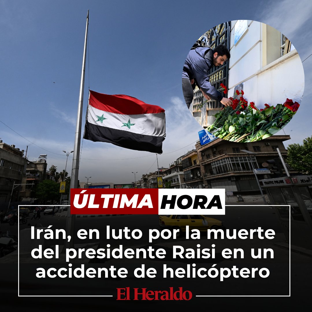 #ÚLTIMAHORA | Irán declaró el lunes 5 días de luto por la muerte, en un accidente aéreo de su presidente Ebrahim Raisi, un ultraconservador en el poder desde hacía tres años➡️ t.ly/dWlFW