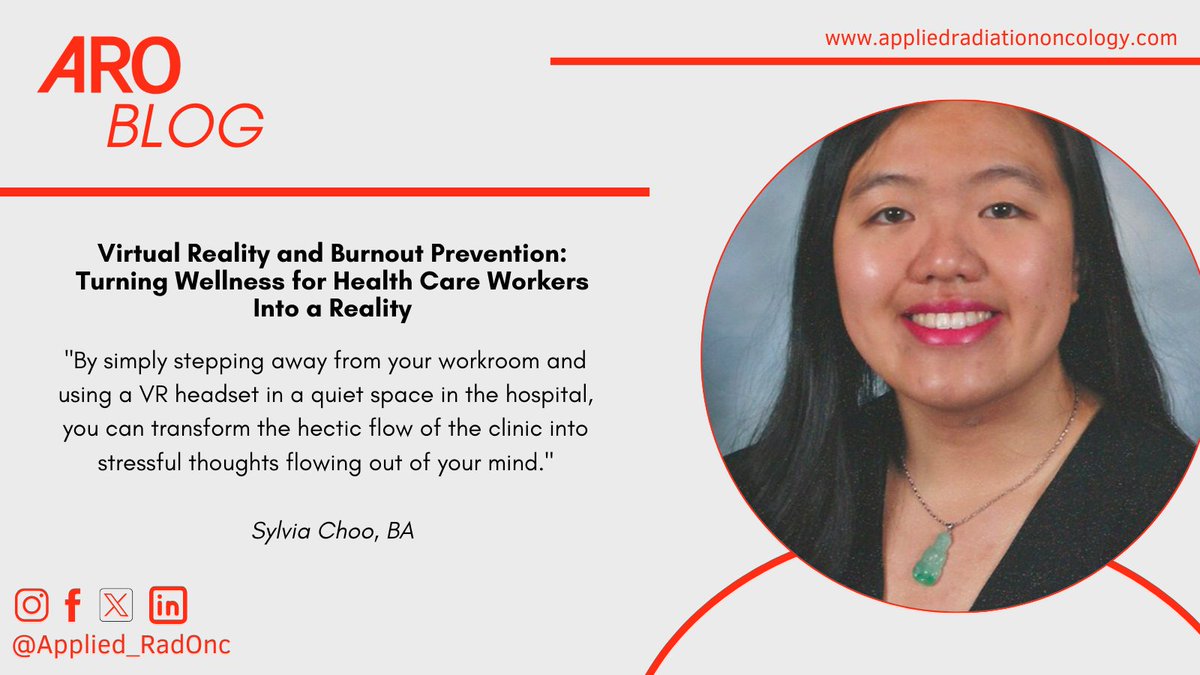 Virtual Reality and Burnout Prevention: Turning Wellness for Health Care Workers Into a Reality Read more from Sylvia Choo ➡️ bit.ly/3KaQdUc @SylviaChoo5 #RadOnc #RadiationOncologist #PhysicianBurnout #Burnout #MentalHealth #QualityofLife