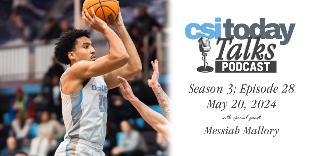 csinews's tweet image. CSI Today Talks returns with recently-named two-time CSI Male Student-Athlete of the Year, Messiah Mallory. Hear his story now: ow.ly/hkYG50RMyAg

#WeAreCSI #CSITodayTalks #CSIDolphins