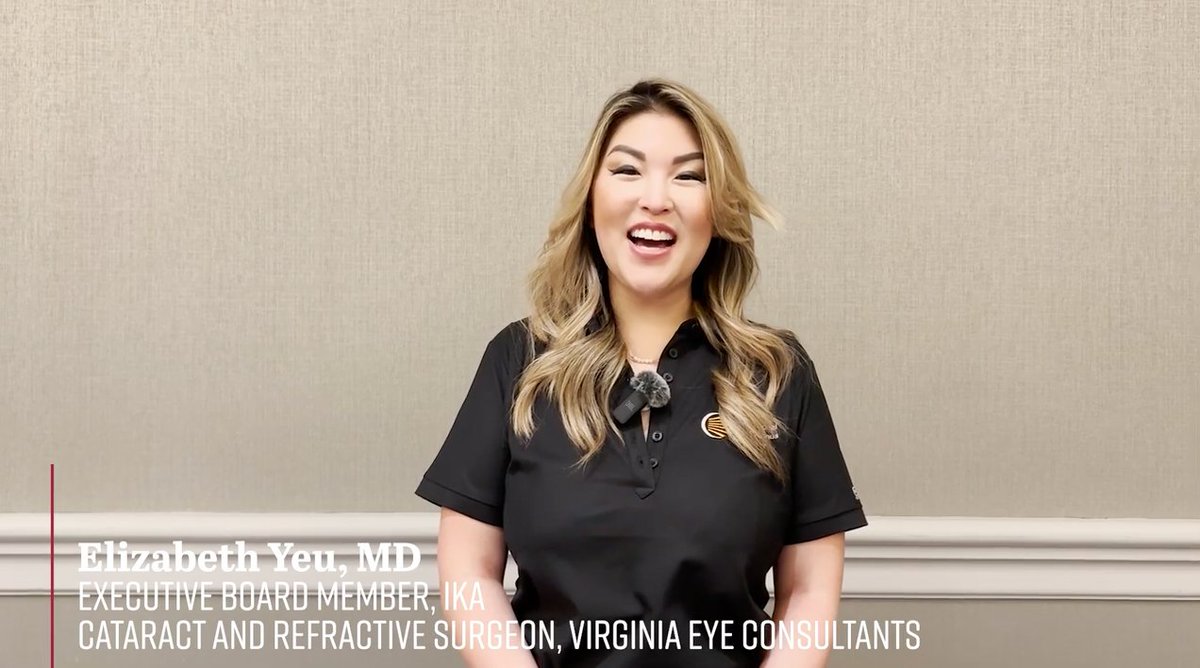 Elizabeth Yeu, MD, Executive Board Member of IKA, and a cataract and refractive surgeon at Virginia Eye Consultants, talked about perioperative considerations for cataract surgery in keratoconus patients.

Watch: ow.ly/y4IA50RN0WJ