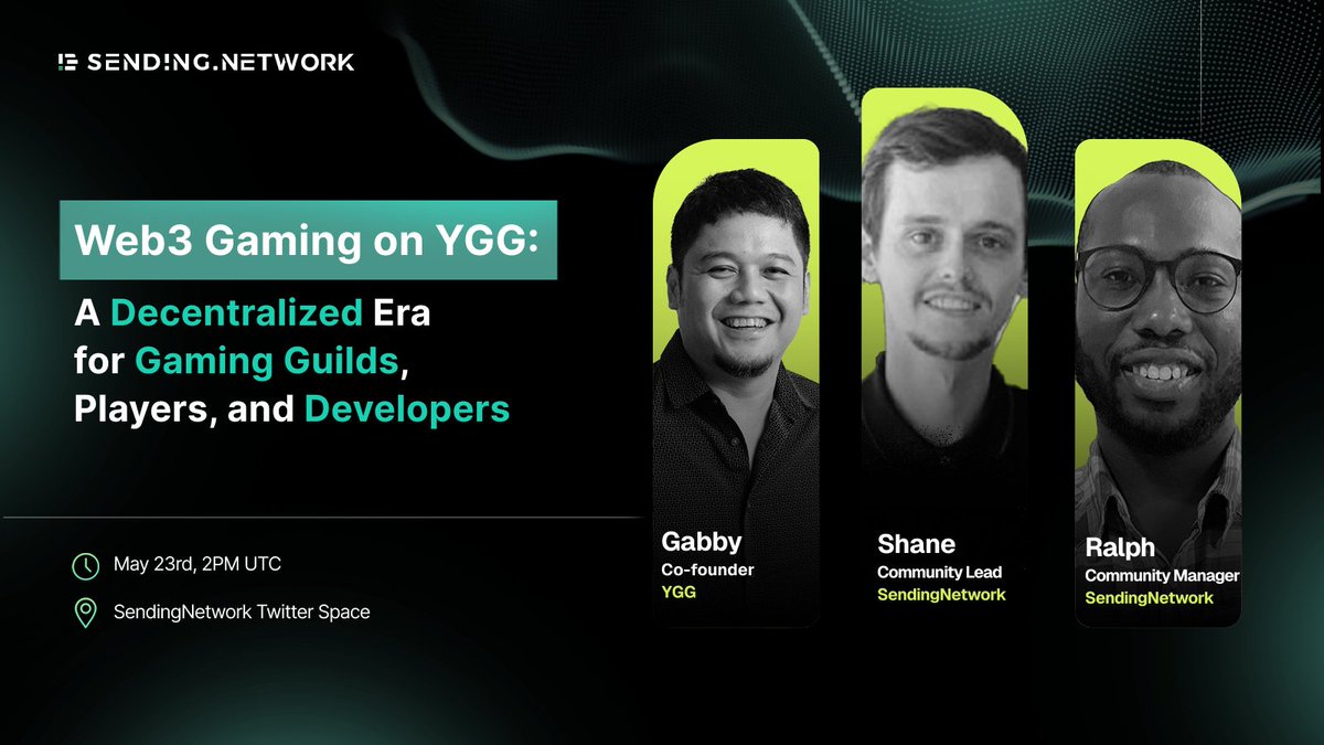 Find out more about our partnership with <a href="/YieldGuild/">Yield Guild Games</a> in our upcoming X Space, on May 23rd at 2PM UTC!

Discover how together we usher in a decentralized era for Gaming Guilds, Players, and Developers.

Set a reminder here: x.com/i/spaces/1gqxv…